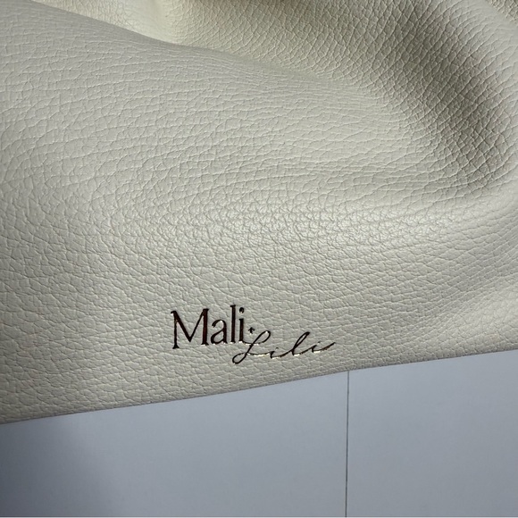 Anthropologie - Mali + Lili Nala Scrunched Faux Leather Bag Ivory Crossbody NWT - Picture 5 of 13